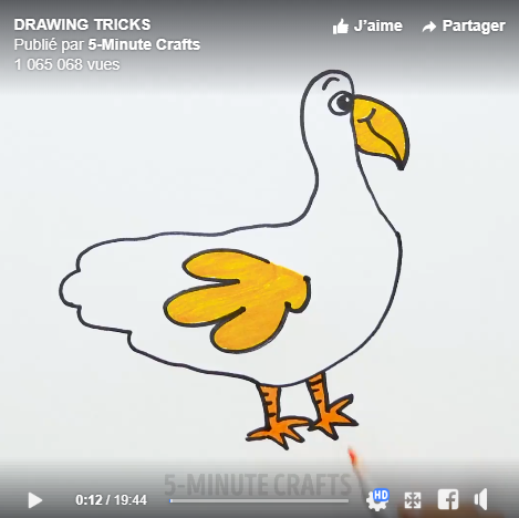 dessin du canard avec les mains 