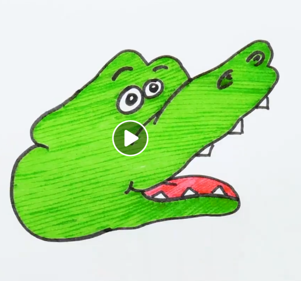 dessin du crocodile avec les mains 